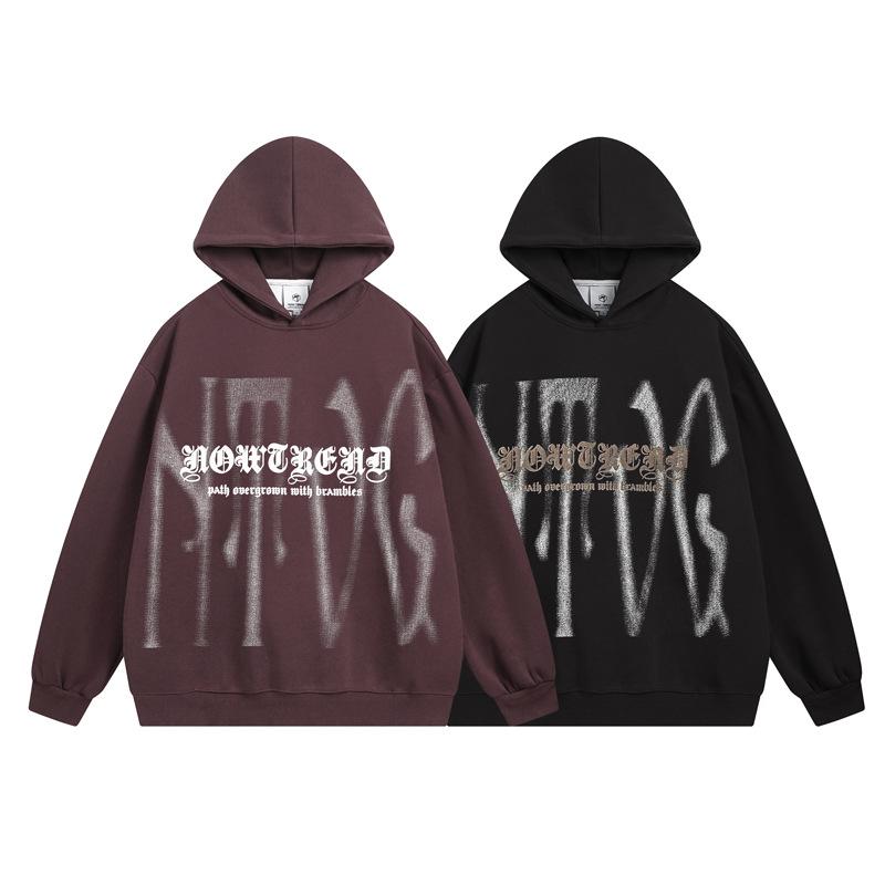 パーカー ユニセックス アメカジ レトロ ストリート ヒップホップ レタリングプリント ビッグシルエット ゆったり コットン 秋冬 カジュアル 普段使い