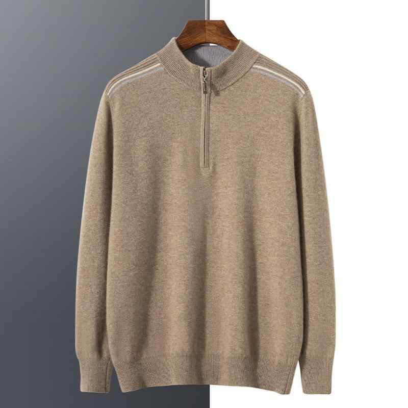 編み物 メンズ カシミール 御前上等 ゆったり ハーフジップ モックネック ティーシャツ 無地 秋冬 スウェーター 普段使い走り 通い 心地よい表現スタイル 商行為一こま