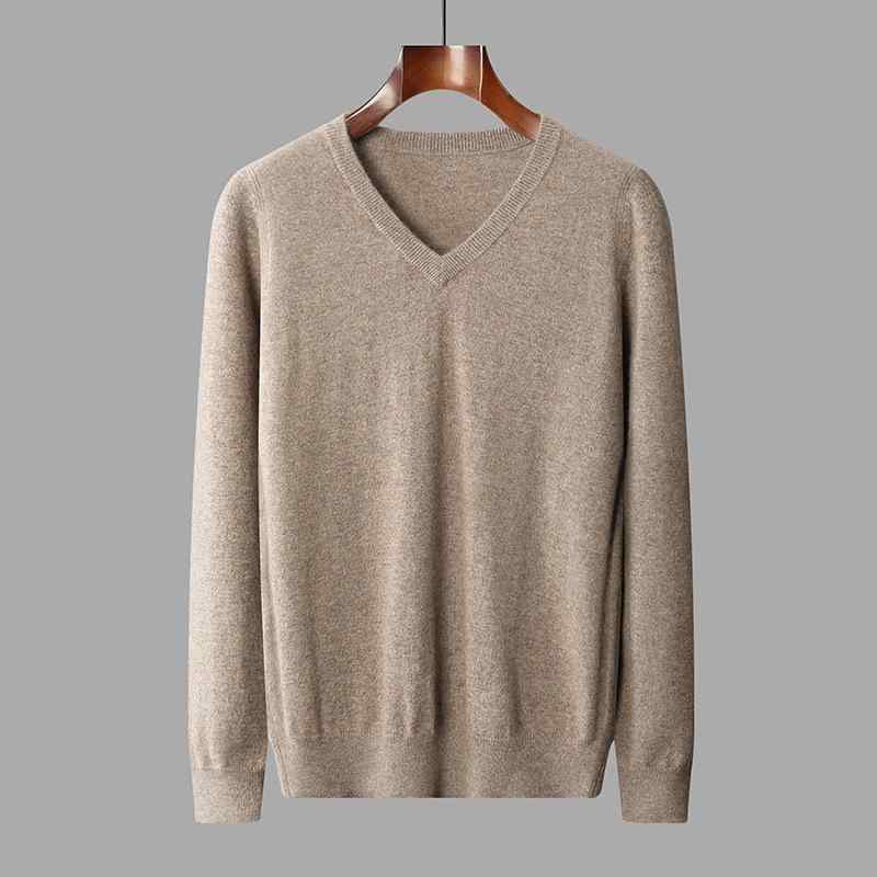 セーター メンズ 男性用 高品質 カシミヤ ニット プルオーバー Vネック 長袖 春秋冬 ビジネス オフィス カジュアル 普段使い 高級感 保温性 シンプル 無地｜way-ugo