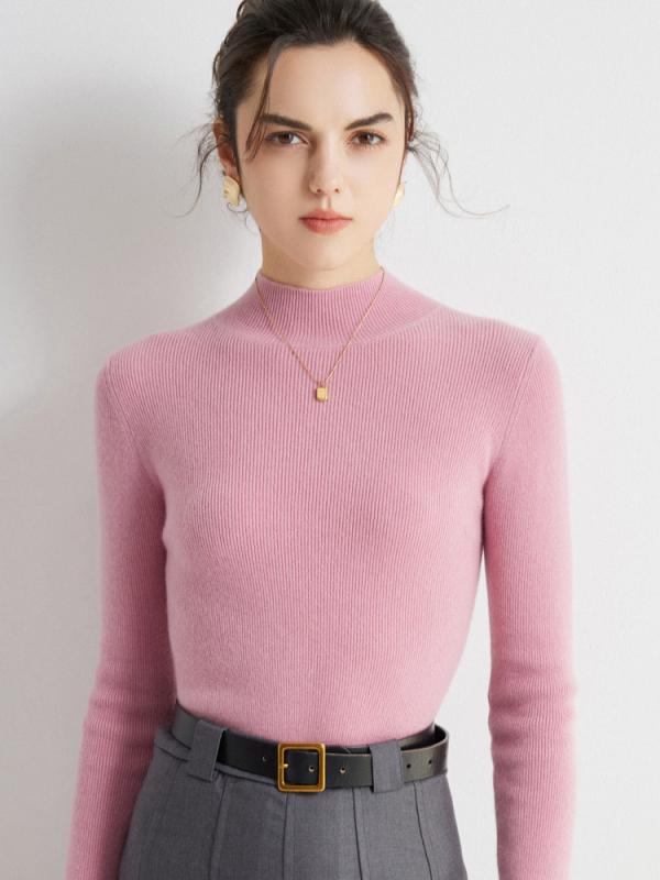 ニット レディース カシミヤ100% ハイネック スリムフィット 長袖 インナー トップス プルオーバー 重ね着 保温 あったか 防寒 ブラック ホワイト ベージュ 秋冬