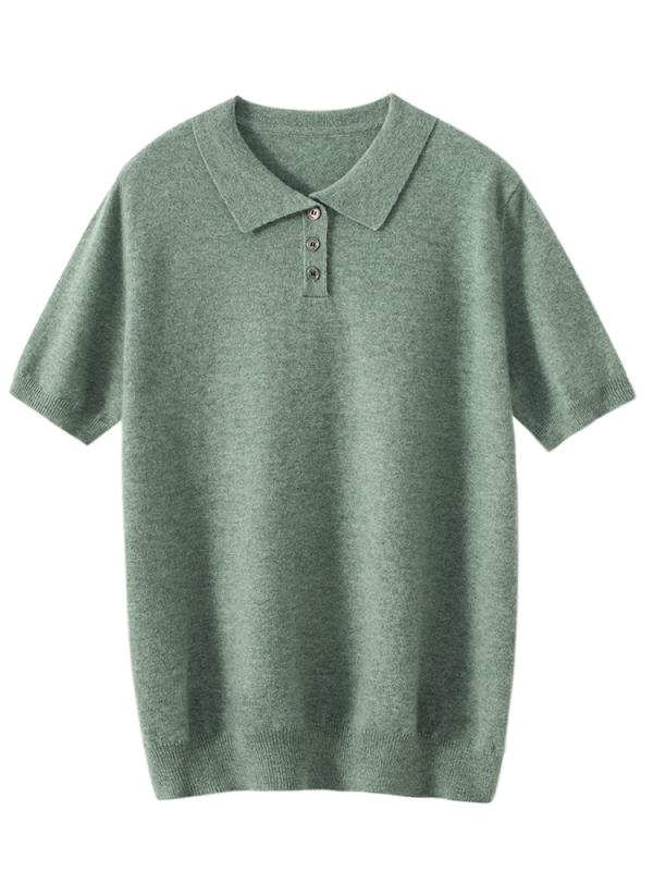 ニット メンズ 男性用 ポロ襟 半袖 カシミヤ混 ウール混 プルオーバー ニットTシャツ セーター トップス 春夏 カジュアル リラックス ゆったり 無地 高級感 普段使い 通勤
