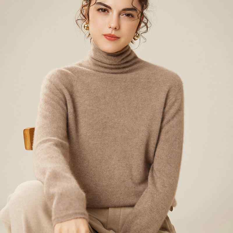 ニット レディース カシミヤ 100% タートルネック 長袖 プルオーバー ゆったり ルーズシルエット 厚手 保温 防寒 インナー トップス 秋冬 通勤 きれいめ カジュアル|way-ugo
