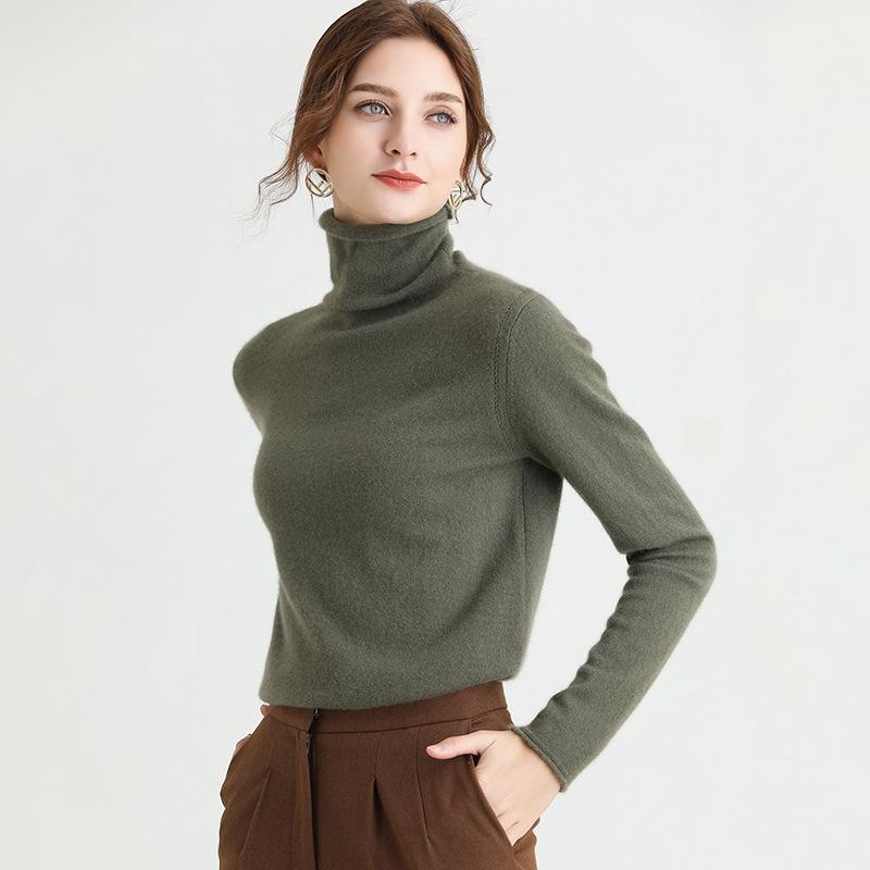 セーター レディース 女性用 カシミヤ100% ピュアカシミヤ タートルネック ハイネック ルーズネック 長袖 ニットトップス スリムフィット オフィス カジュアル きれいめ 韓国ファッション 秋冬 無地 中厚手