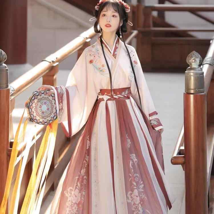 漢服 レディース 宋現代世界風 魏晋風 交襟 御機嫌酉の方角 襦裙 セットアップ 組みかえる型 奥ゆかしい お伽的 晴れ晴れしい 大時代 日常使い走り でき事 上演御召しもの コスプレ チュール ポリエステル アセテート衣料繊維 春夏秋