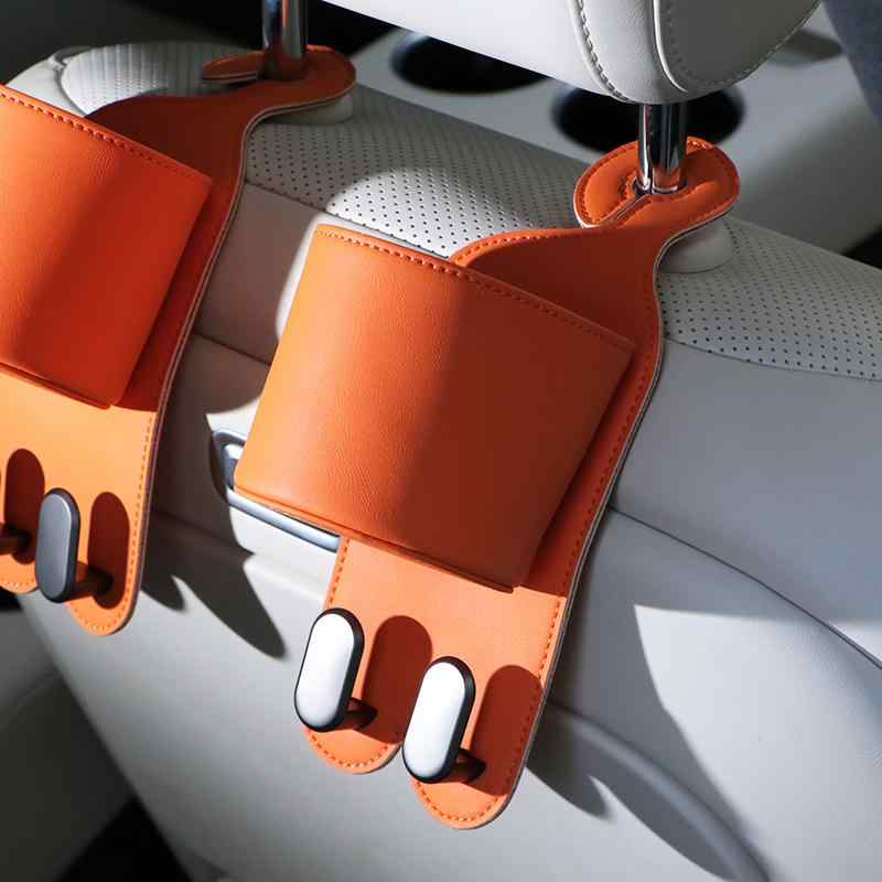 車載 シートバックオーガナイザー 収納ボックス 小物入れ ドリンクホルダー フック 多機能 車内整理 大容量 後部座席用 マイクロファイバーレザー 高級感