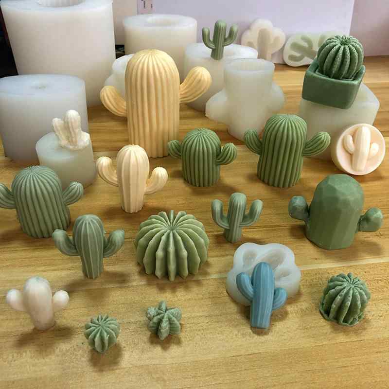 シリコンモールド 多肉植物 サボテン 立体 アロマキャンドル 石膏 レジン フォンダンケーキ DIY ハンドメイド クラフト 置物