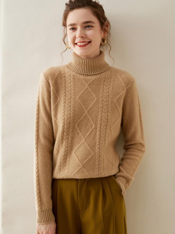 ニット レディース カシミヤ 厚手 長袖 ハイネック ゆったり リラックス オーバーサイズ 無地 上品 きれいめ オフィス 通勤 カジュアル プルオーバー セーター トップス 秋冬|way-ugo