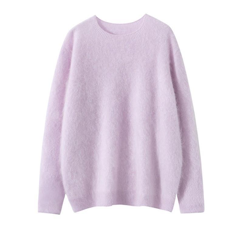 編み物 レディース カシミール ティーシャツ ゆったり 労働者の一団素っ首 長袖 シームレス 裏起毛 トップス 心地好い 秋冬 生あたたかい 保温 飛び切り感 無地