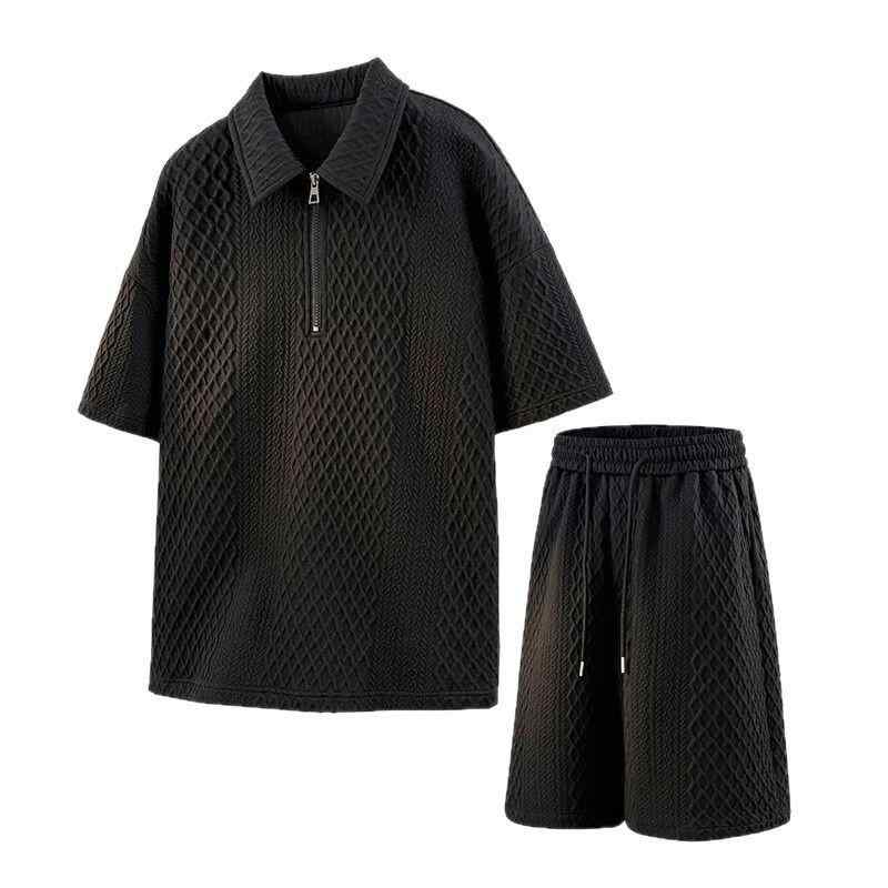 セットアップ メンズ ワッフル カジュアル スポーツ 半袖 Tシャツ ショートパンツ 通気性 春夏 ファッション トレンド シンプル 普段使い