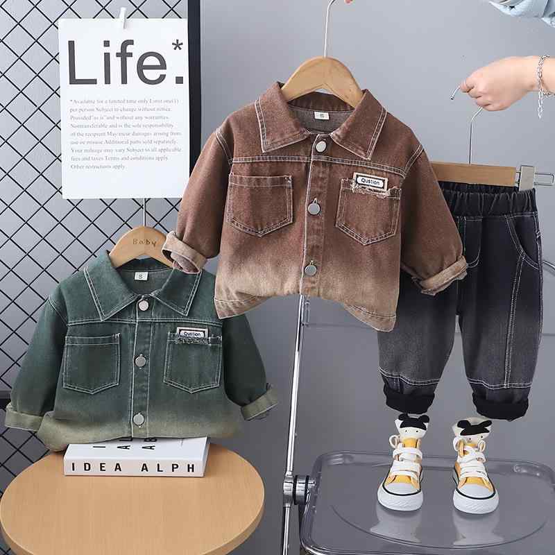 デニムセットアップ キッズ 男の子 ベビー 長袖トップス 長ズボン 春秋 かっこいい カジュアル コットン やわらか 普段着 お出かけ