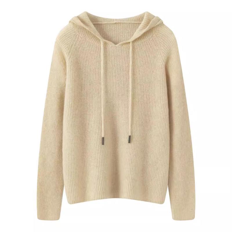 ニットパーカー レディース セーター フーディ 女性用 純カシミヤ100% フード付き ゆったり ルーズフィット オーバーサイズ 暖かい 保温性 長袖 通勤 オフィスカジュアル 上品 秋冬｜way-ugo