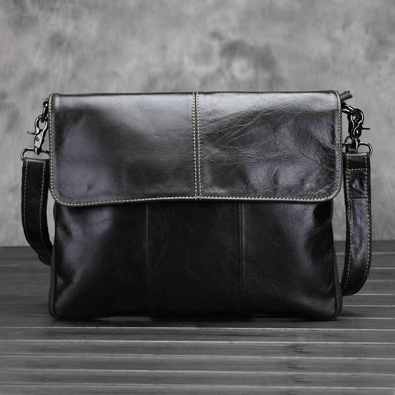 バッグ メンズ 男性用 本革 牛革 オイルワックスレザー ビジネス ショルダーバッグ 斜め掛け 鞄 デイリーユース 通勤 通学 シティユース シンプル カジュアル ブラウン ブラック