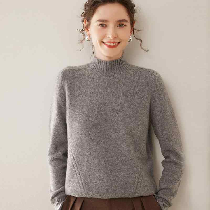 セーター レディース 秋冬 ハイネック カシミヤニット スリムフィット プルオーバー インナー 保温 長袖 通勤 カジュアル｜way-ugo