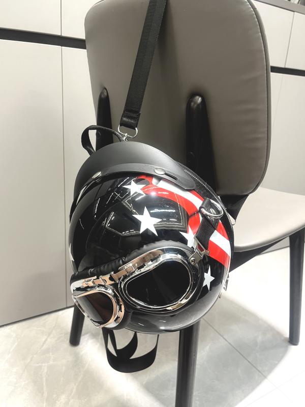 バッグ レディース 個性的 ヘルメット型 スタッズ付き 3WAY ショルダーバッグ 斜め掛け リュック PUレザー 無地 ストリートカジュアル 普段使い