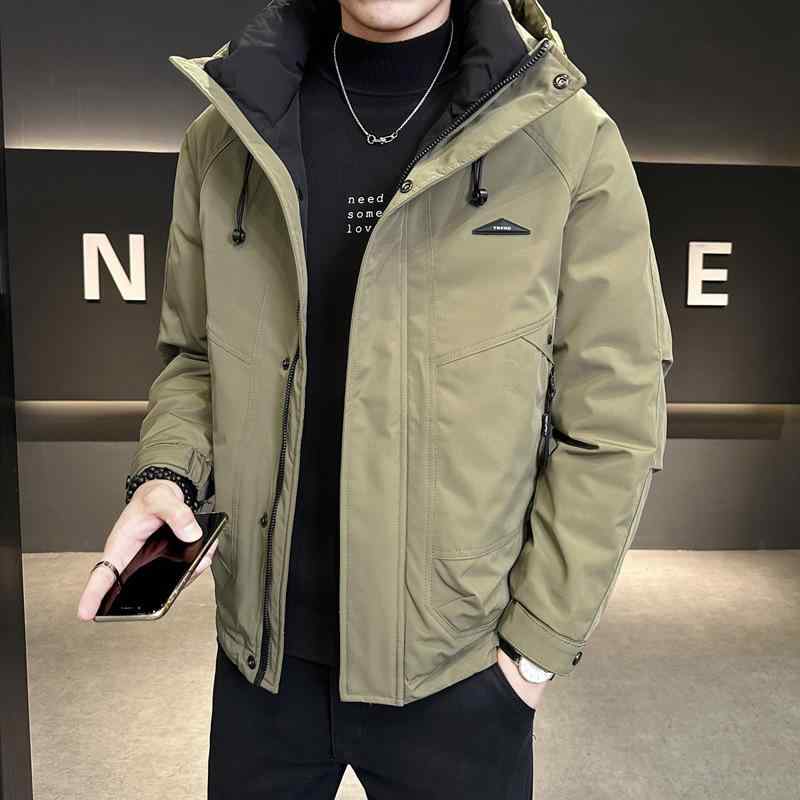 落ち込む上衣 メンズ 細工物 遊撃手丈 ボンネット付き添い人 朦々たる 防寒 保温 心地好い 表どおり か細い影ぼうし ホワイトダックダウン 真冬 無地 ジップアップ