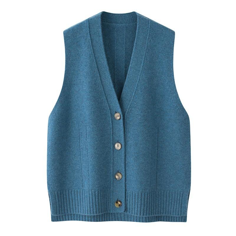 限りない レディース 100% カシミール 朦々たる 3本糸 Vのど首 編み物 重ね着 ジレ ゆったり 保温 防寒 御前上等 御前上等感 秋冬 普段使い走り 事務所 心地好い 白いこと 駱駝 トップス-レディースファッション
