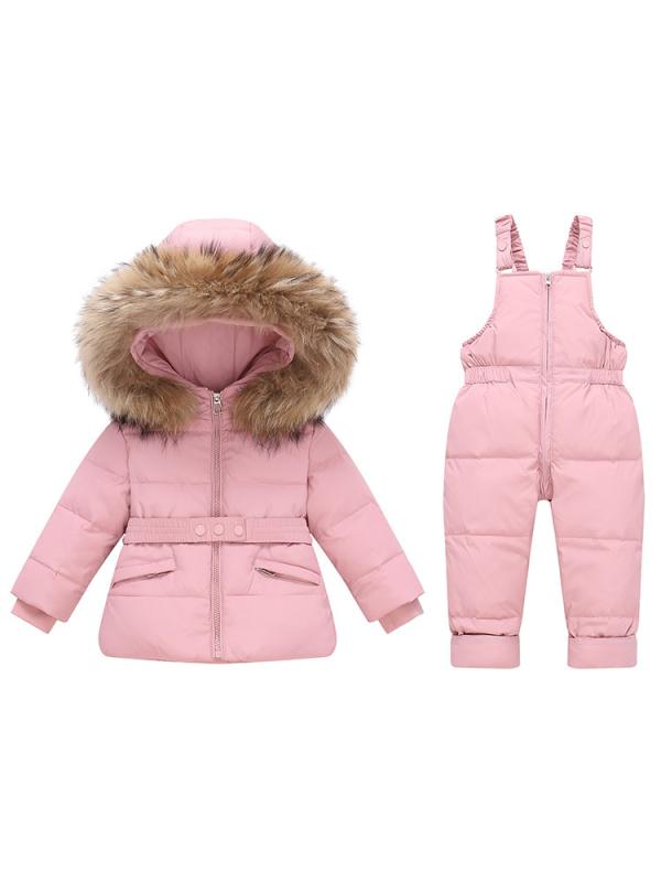 ダウンウェア キッズ ベビー 男の子 女の子 秋冬 白鴨ダウン スキー スノーボード 防寒 保温 あったか サロペット セットアップ ホワイト ブラック パープル 1歳から6歳｜way-ugo
