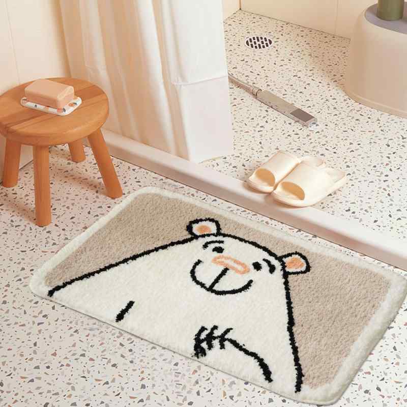 マット 玄関 リビング バスルーム 室内 吸水性 滑り止め マイクロファイバー 変形デザイン キャラクター柄 シンプル 洗える かわいい フロアマット