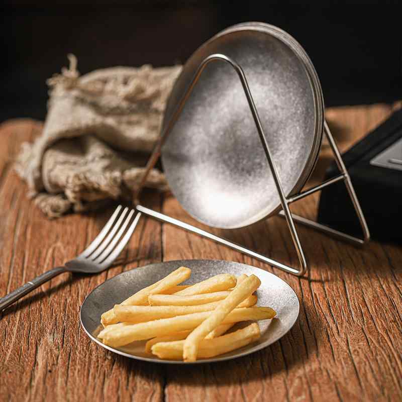 骨皿 骨入れ 御役目用 レトロ 今めかしい 304ステンレス鋼製 小皿 調味料皿 葛皿 食べかす受け 円型 しろがね色 昼御飯 卓上一皿