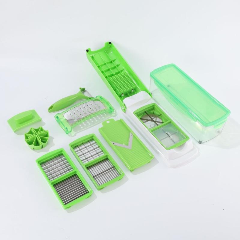 調理器具 多機能野菜カッター 家庭用 ロータリー式 スライサー 千切り器 おろし器 時短 簡単調理 サラダ 安全 キッチンツール モダンデザイン グリーン|way-ugo