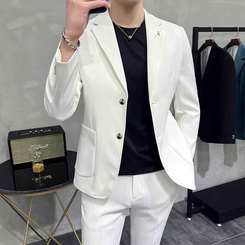 スーツ メンズ 春夏 セットアップ 上下セット ツーピース ビジネス フォーマル 礼服 結婚式 通勤 パーティー 大きいサイズ スリムフィット 細身 2つボタン シングル｜way-ugo