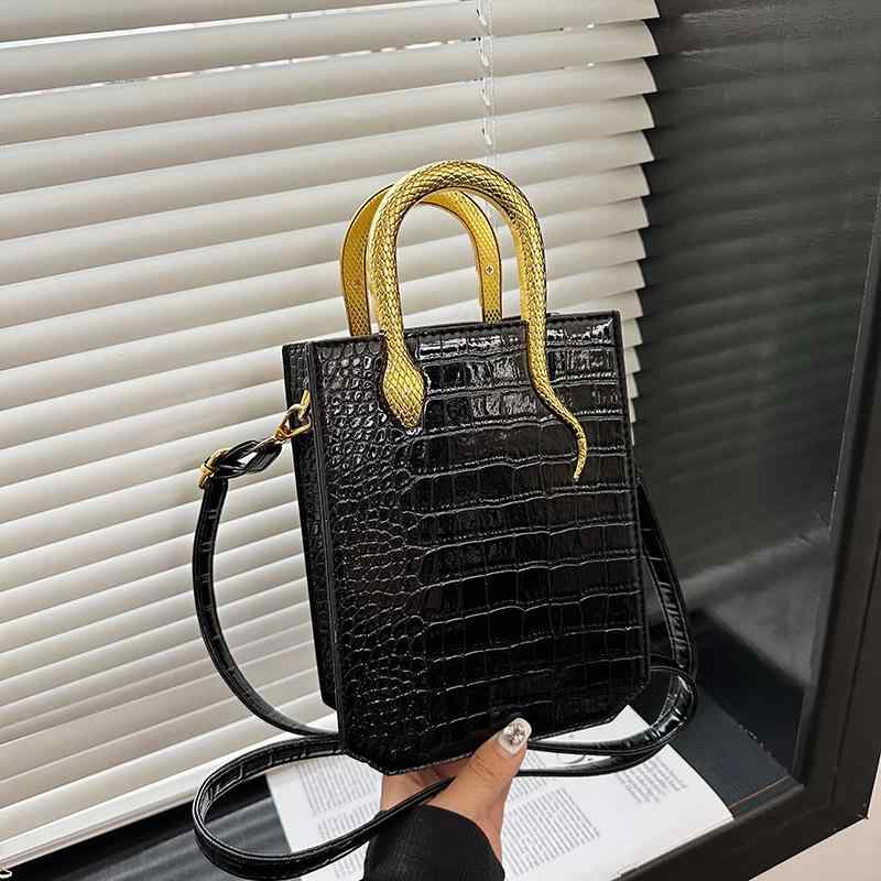 トートバッグ レディース 韓国ファッション PUレザー ストーン柄 光沢感 縦型 ハンドバッグ ショルダーバッグ 斜めがけ 日常使い 通勤 春夏 ファスナー付き 内ポケット 多色展開