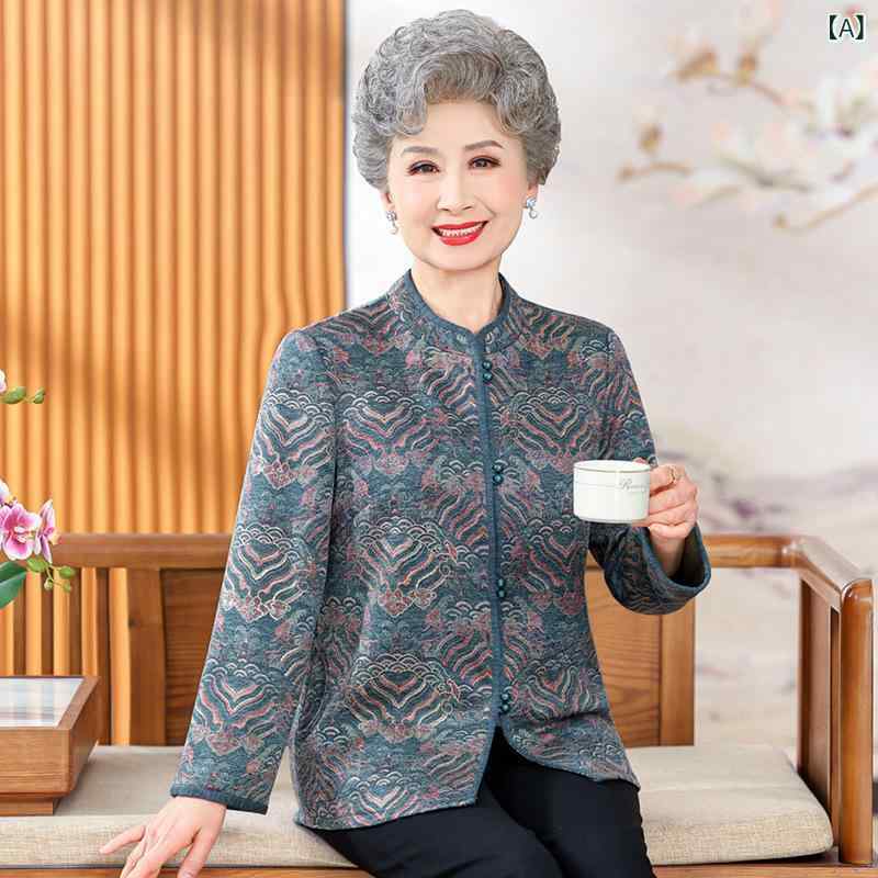 アウター レディース ミセス シニア 春夏秋 長袖 薄手 シャツブラウス ポリエステル素材 羽織り お洒落 カジュアル 普段使い お出かけ 旅行 ブルー レッド