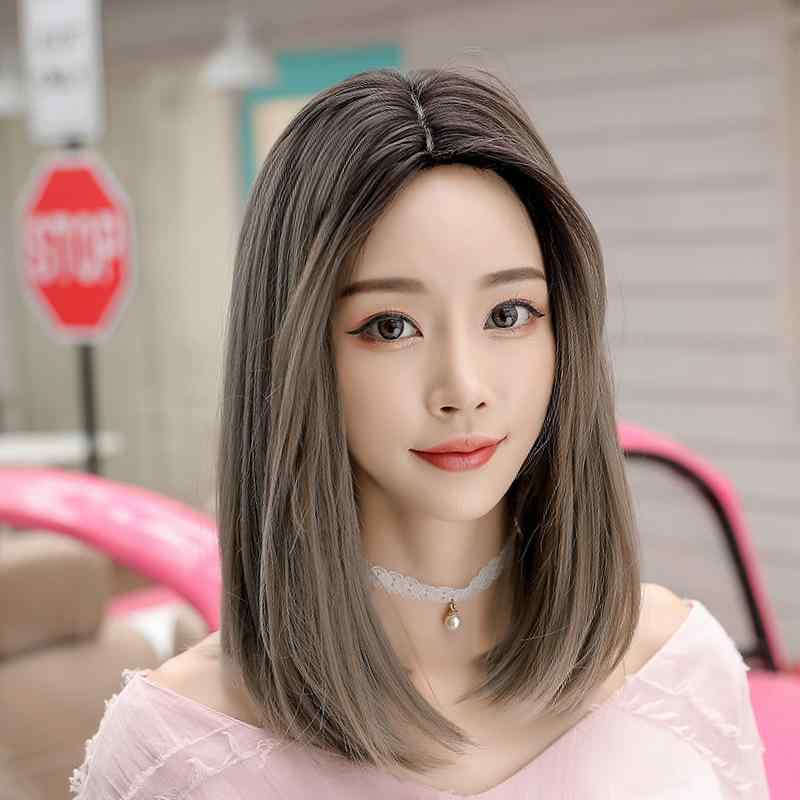 フルウィッグ レディース 女性用 韓国風 センターパート ロングストレート 自然な仕上がり リアルな質感 耐熱ファイバー 小顔効果 イメチェン 普段使い ファッション ブラウン系 アッシュ系