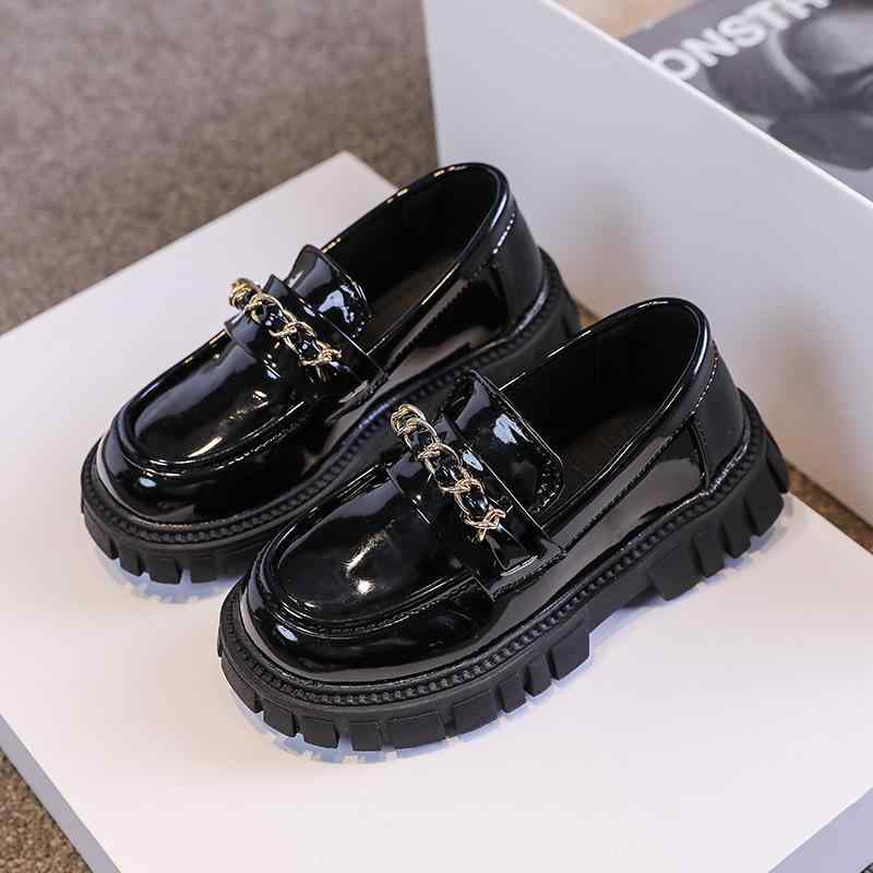 シューズ 女の子 キッズ おしゃれ 英国風 ブリティッシュスタイル ローファー 革靴 レザーシューズ モカシン スリッポン ソフトソール 通学 普段使い お出かけ ブラック 春秋