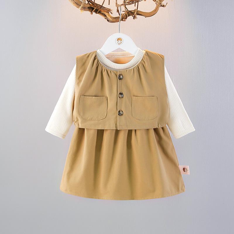 ワンピース ベビー 女の子 プリンセスドレス ドレス 子供服 春秋 長袖 コットン ツーピース おしゃれ かわいい フォーマル お出かけ 無地 Aライン