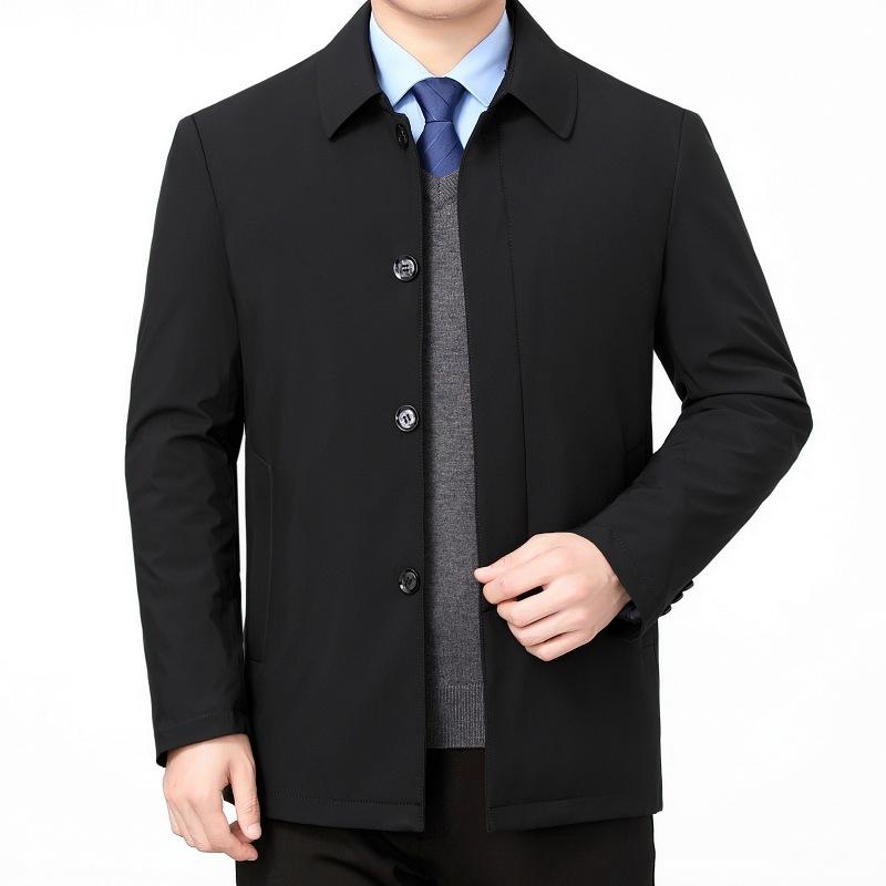 中綿ジャケット メンズ 男性用 中高年 シニア 冬 防寒 保温 厚手 ビジネスカジュアル きれいめ 軽ビジネス 防水 防風 吸湿速乾 イージーケア ポリエステル テーラード襟 アウター