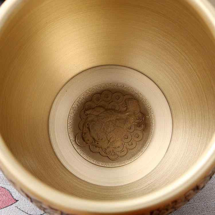 置物 中華モダン 真鍮製 壺 縁起物 前途洋々 万里の長城 彫刻 オブジェ 家庭用 室内装飾 リビング 玄関飾り 民族風 インテリア ギフト 研磨仕上げ