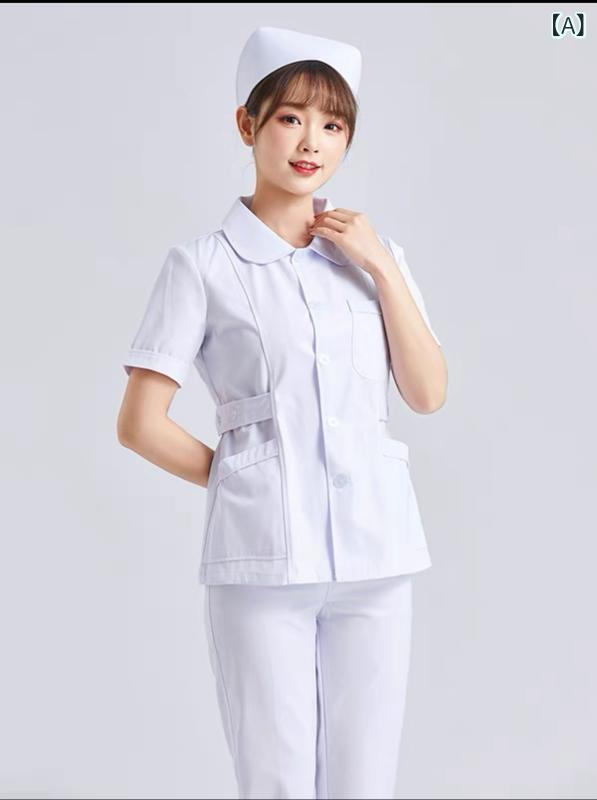 ナース服 レディース ブルー ピーターパンカラー 長袖 セパレート 医療ユニフォーム 歯科助手 歯科衛生士 医務衣 病院 クリニック 美容 介護 吸湿速乾 厚手 ポリエステル 綿混 通年
