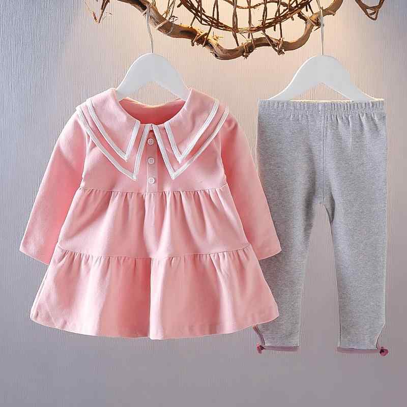 ベビー服 女の子 生後6ヶ月から1歳 春物 おしゃれ カジュアル 上品 かわいい 長袖 コットン 無地 スカート セットアップ