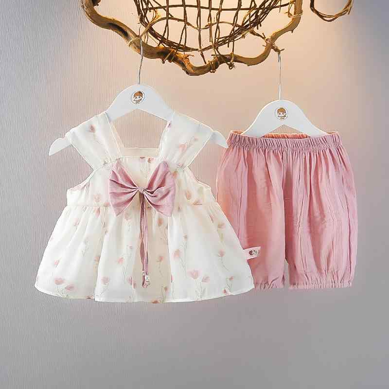 ベビー 女の子 ワンピース 2点セット 夏 ノースリーブ シフォン プリンセスドレス セットアップ かわいい 上品 エレガント 薄手 軽やか 涼しい お出かけ 普段使い ピンク 幼児 80cm 90cm 100cm