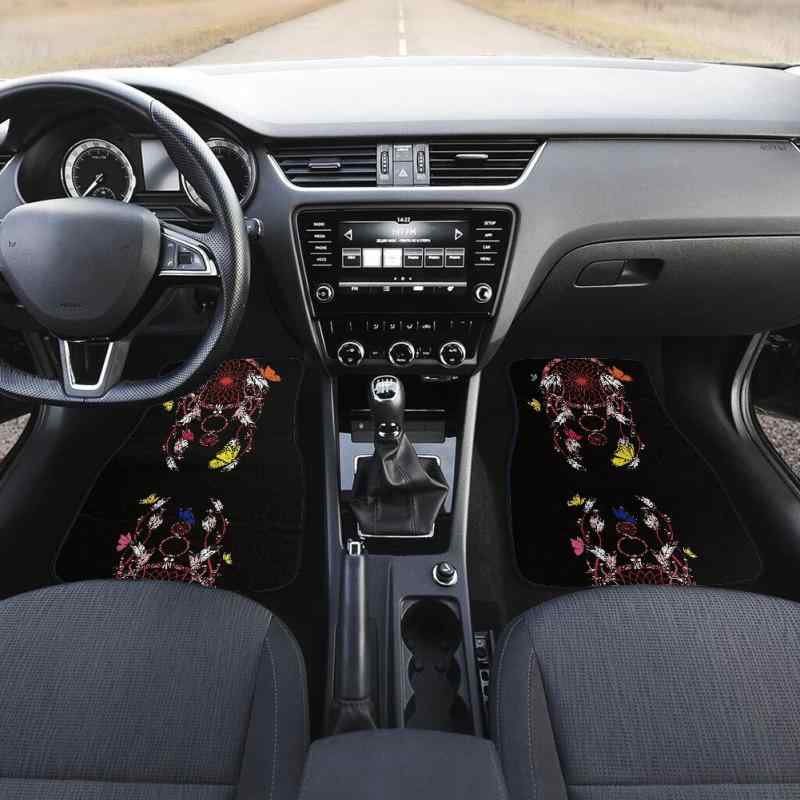 車用マット ドリームキャッチャー柄 フロント フロアマット 運転席 助手席 2点セット ポリエステル 汎用 滑り止め 傷防止 汚れ防止 車内アクセサリー ラグマット