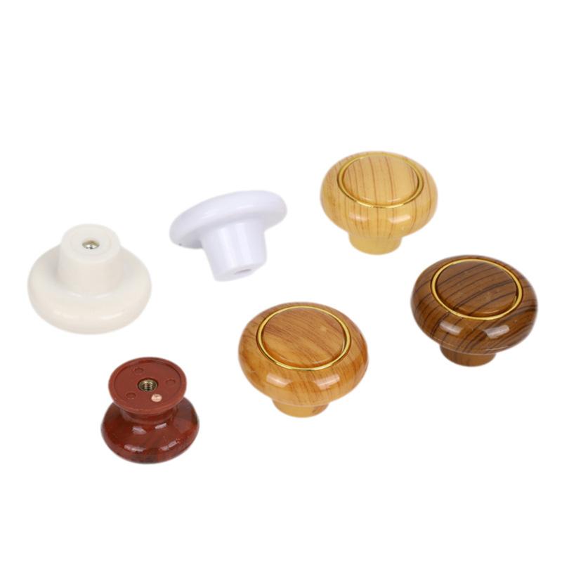 取っ手 円弧状 レトロ ヴィンテージ 木目調 ゴールド 金縁 シングルホール 60mm ステンレス製 引き出し クローゼット キャビネット 家具 ドア用 ハンドル ノブ