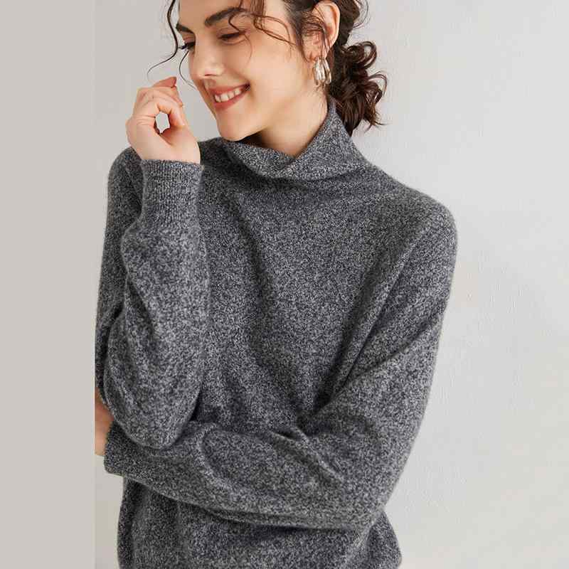 ニット レディース 秋冬 ボトルネック ゆったり 長袖 プルオーバー カシミヤ 無地 セーター 上品 高級感 トップス 普段使い 通勤|way-ugo