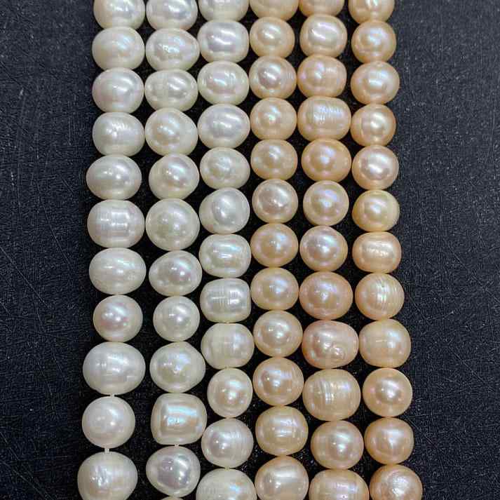 パール 天然淡水パール AAグレード ルース ビーズ ニアラウンド 4-11mm 直穴 ネックレス ブレスレット DIY アクセサリー パーツ 白 ピンク