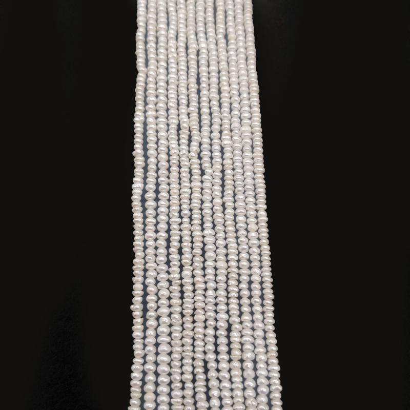 パール レディース 天然 淡水パール 扁平 フラット バラ珠 ルース 2-3mm ホワイト DIY アクセサリーパーツ ハンドメイド 手作り