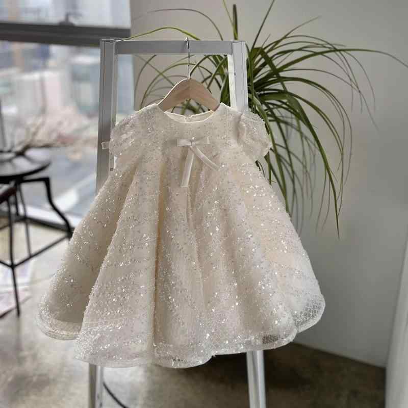 ドレス 女の子 ベビー スパンコール グリッター プリンセスドレス ふわふわ チュール ハイウエスト 高級感 1歳 誕生日 バースデー 発表会 結婚式 フォーマル 韓国風 通年