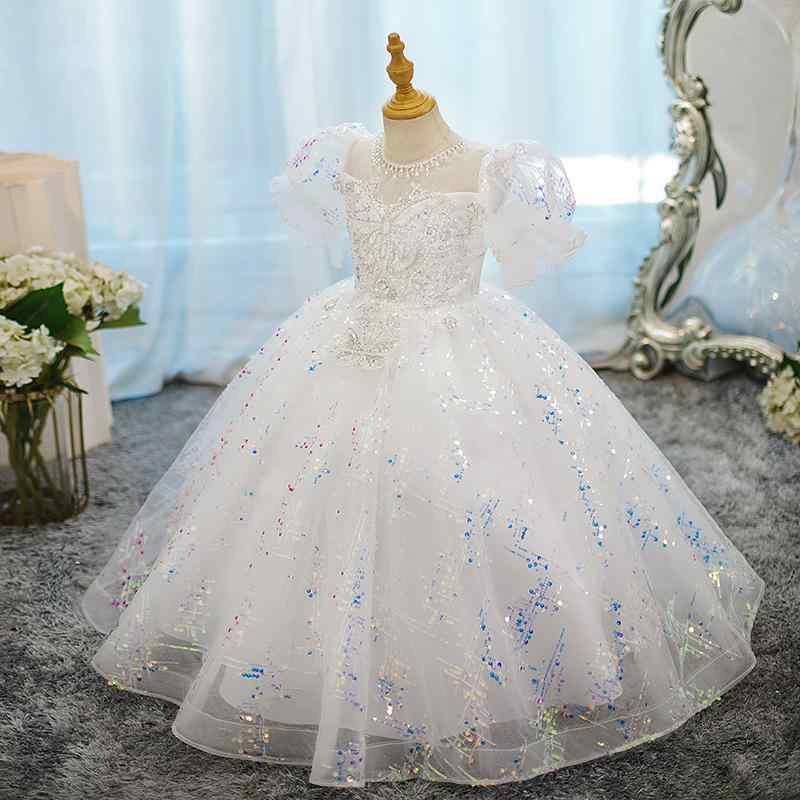 ドレス 女の子 キッズ プリンセスドレス フォーマルドレス 結婚式 誕生日会 ピアノ発表会 演奏会 発表会 フラワーガール 高級感 通年 ポリエステル 化繊混紡 6,872円