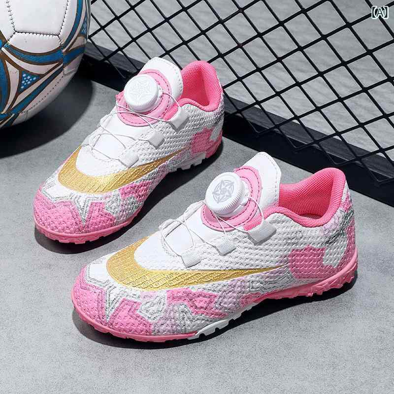 Soccer Shoes Kids Junior Unisex All Season Competition Practice Training School Non-slip Grip Turf Spike Zirconia Artificial Leather Upper for Elementary and Middle School Students