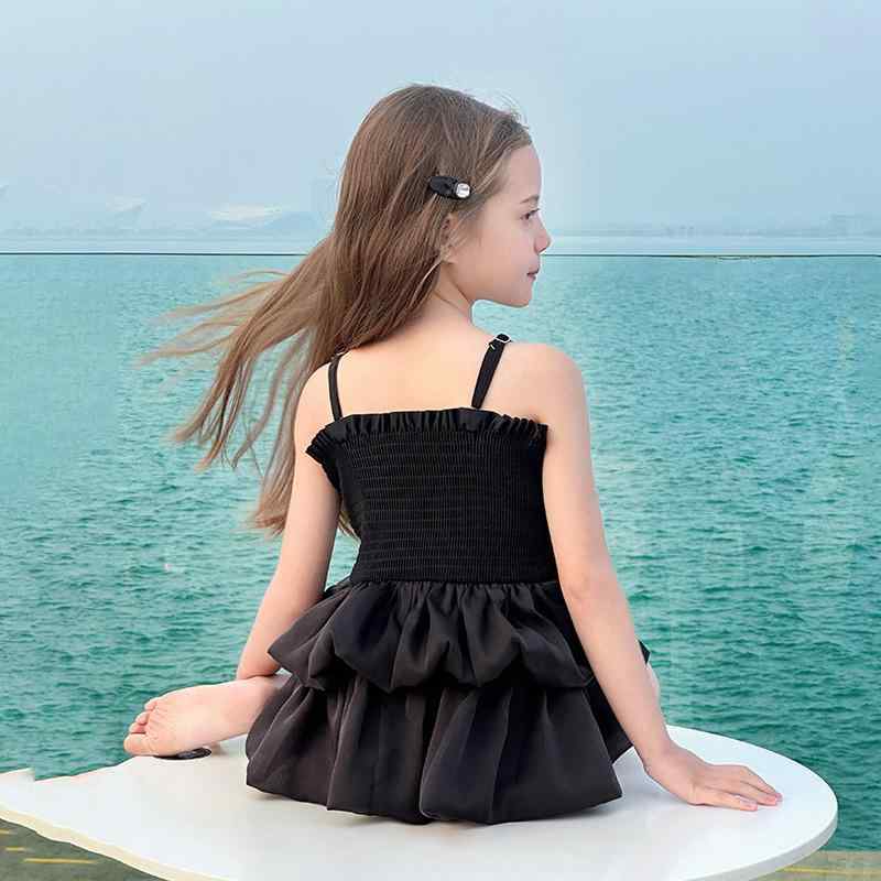 水着 キッズ 女の子 女児 キャミソールワンピース スイムドレス 無地 シンプル フレア ビーチウェア ナイロン コットン 軽量 伸縮性 プール 海水浴 リゾート 水遊び 春夏