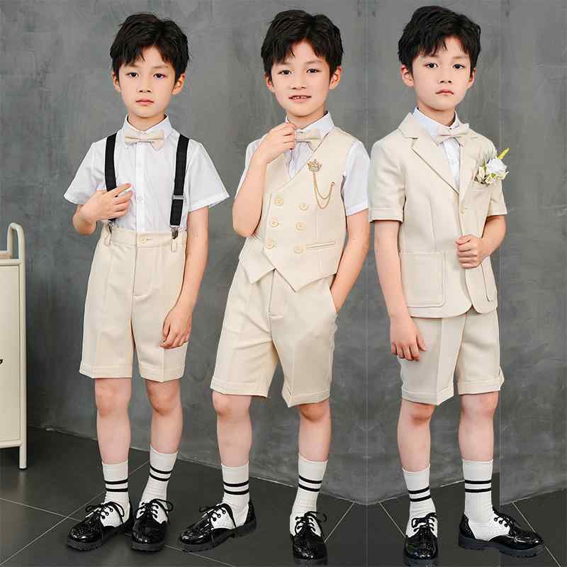 スーツ 男の子 キッズ フォーマル セットアップ 英国風 かっこいい フラワーボーイ ポリエステル ピアノ発表会 演奏会 結婚式 礼服 七五三 入学式 卒業式 春夏秋