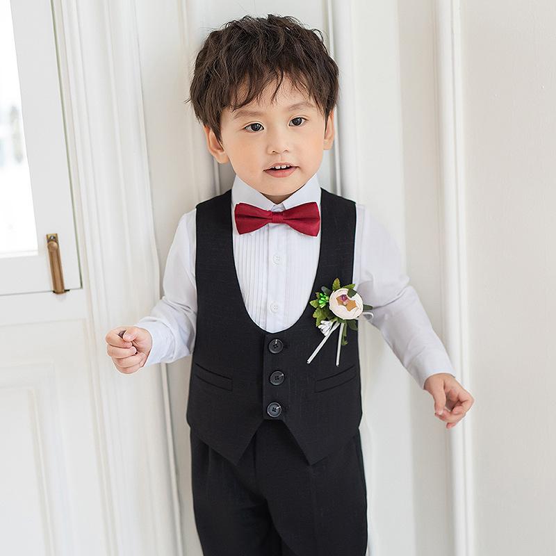 スーツ 男の子 ベビー 幼児 フォーマル ベスト セットアップ ブリティッシュ Vネック シングルブレスト チェック柄 柔らかい 誕生日 発表会 結婚式 セレモニー 演奏会 七五三 入園式 秋冬 ポリエステル