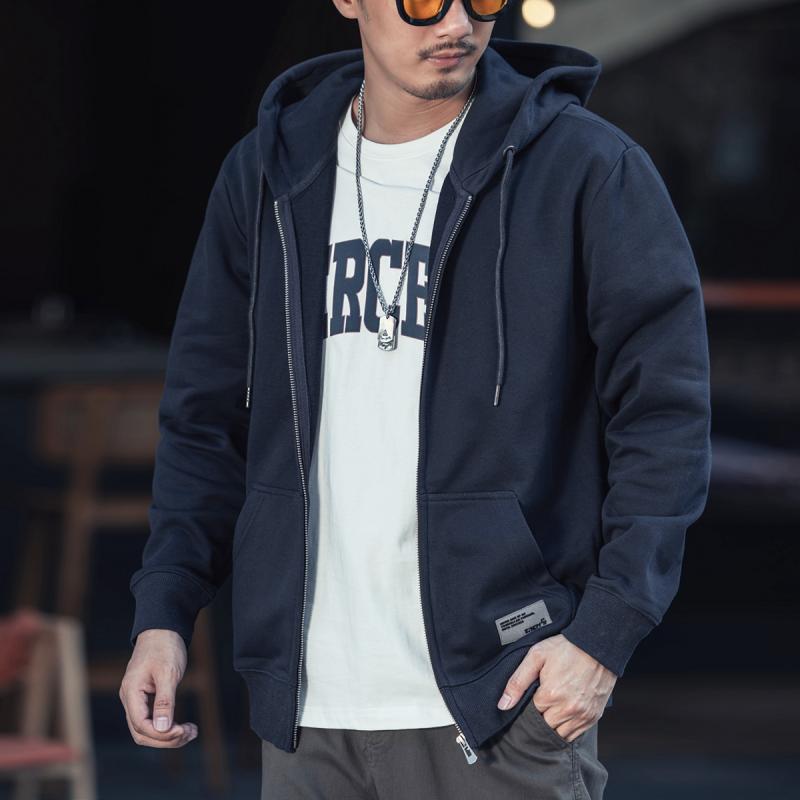 パーカー メンズ 男性用 フード付き ジップアップ スウェット ジャケット ブルゾン アメリカンカジュアル ファッション ストリート トップス ゆったり ビッグシルエット ルーズフィット 大きいサイズ 薄手 軽量 綿 コットン 長袖 春秋