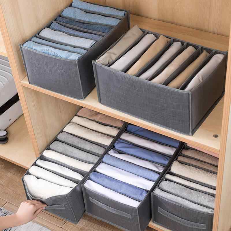 収納ボックス 衣類用 仕切り付き 3個セット 引き出し 折りたたみ 大容量 クローゼット 整理整頓 小物入れ 防塵 防湿 グレー