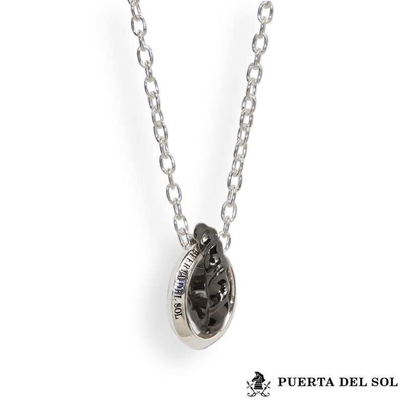 クーポンで10%OFF!26日1時59分まで プエルタデルソル PUERTA DEL SOL ダブルリング ネックレス ブラック 黒 シルバー950 チタンコーティング メンズ ブランド|Wayng
