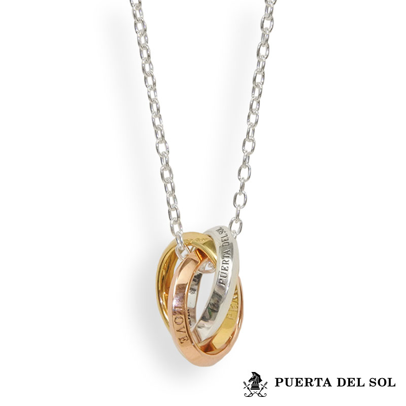 プエルタデルソル Puerta Del Sol ラブ ピース トリプルリング ネックレス ピンクゴールド イエローゴールド シルバー メンズ ブランド Prescriptionpillsonline Is
